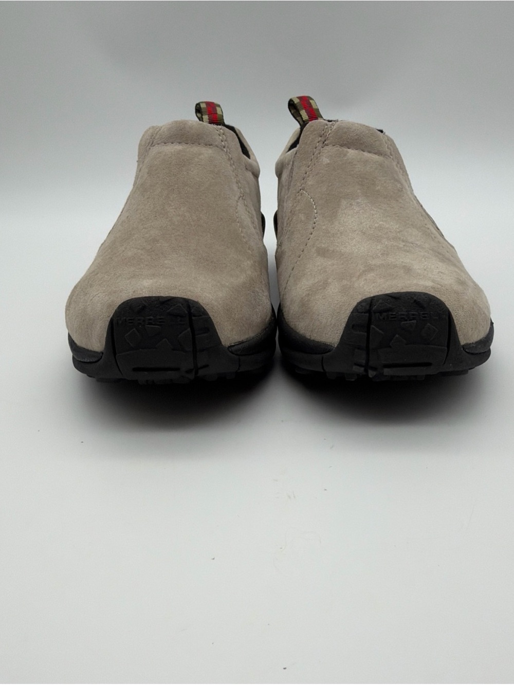 Merrell Women’s 7.5 Jungle Moc Slip-On Suede Loafers Clogs in Taupe and Black - Picture 3 of 8